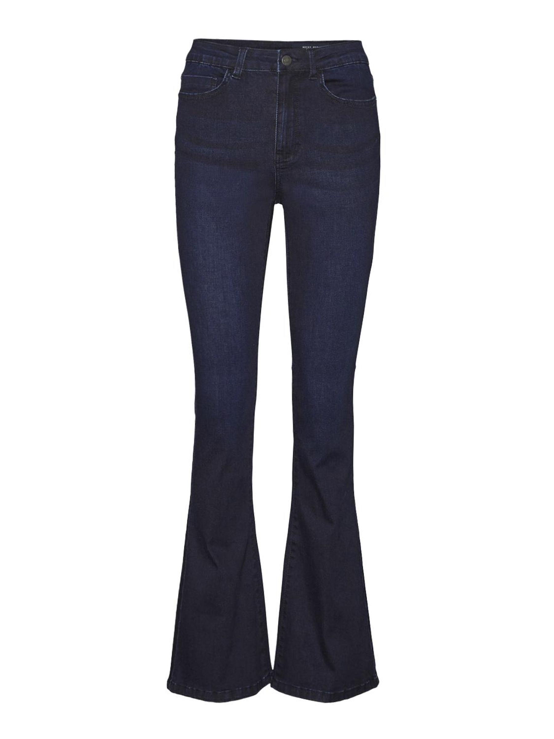 dark blue denim flare jeans