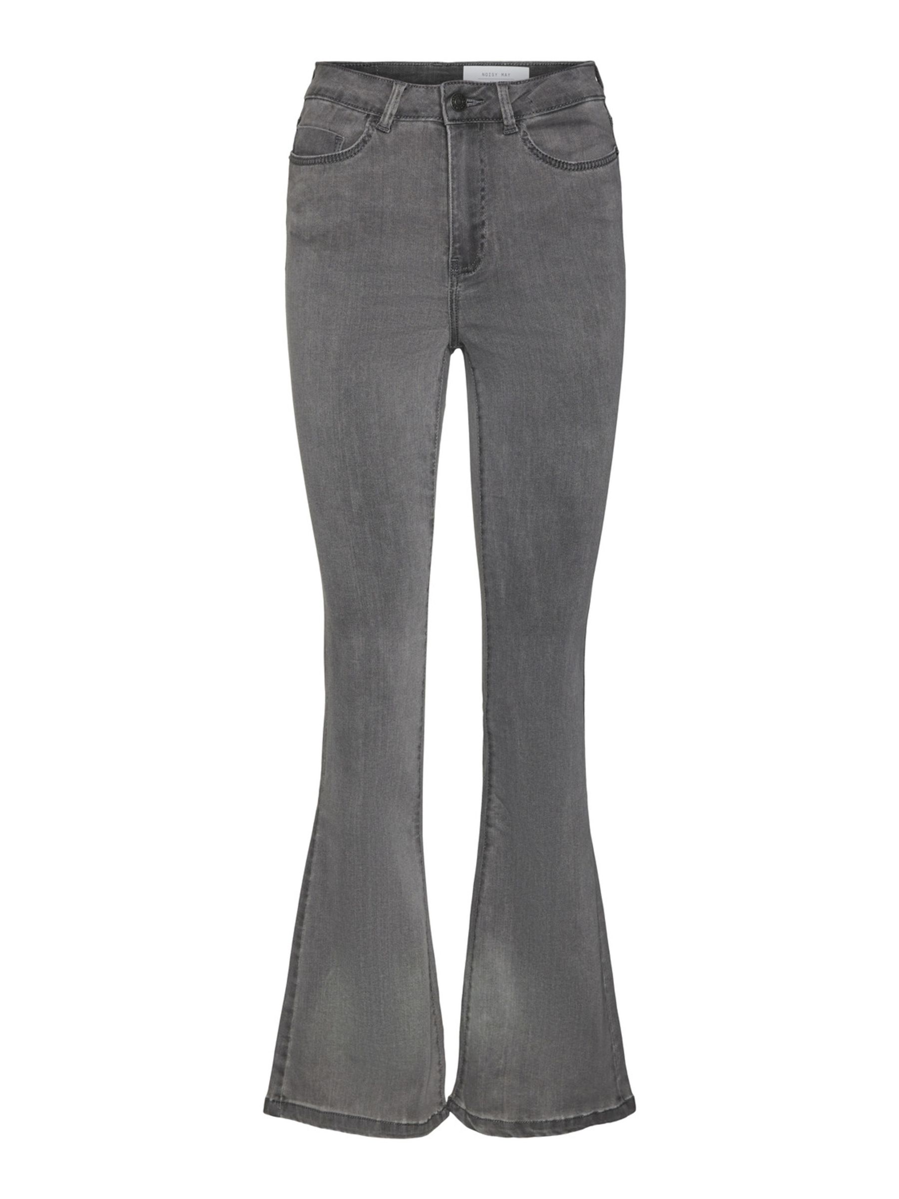 NMSALLIE HIGH WAISTED FLARED JEANS | Grey | NOISY MAY®