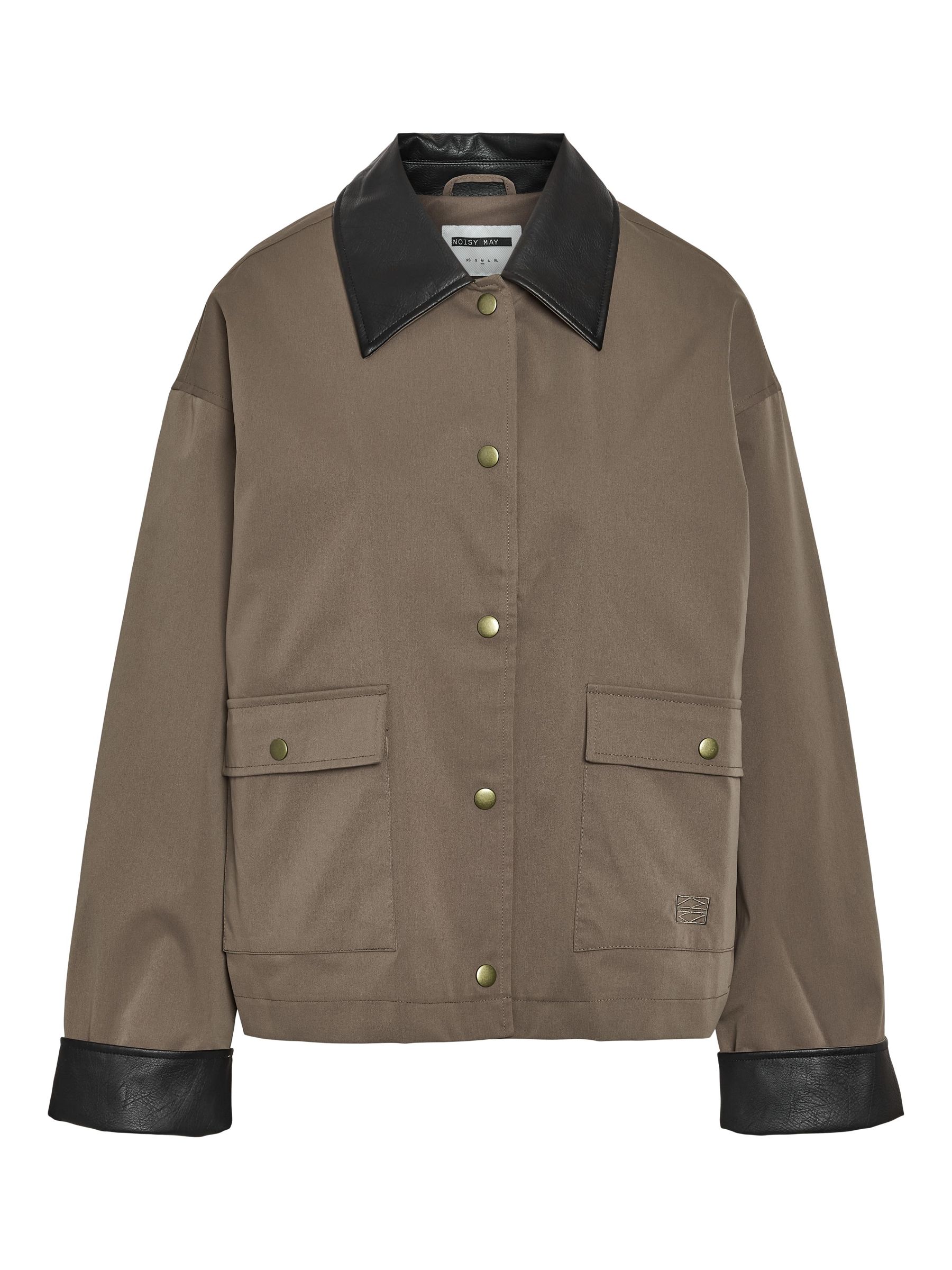 美品★ ESSENTIAL CURVE COLLAR JACKET CURVE STATEMENT JACKET | Grey | NOISY MAY®