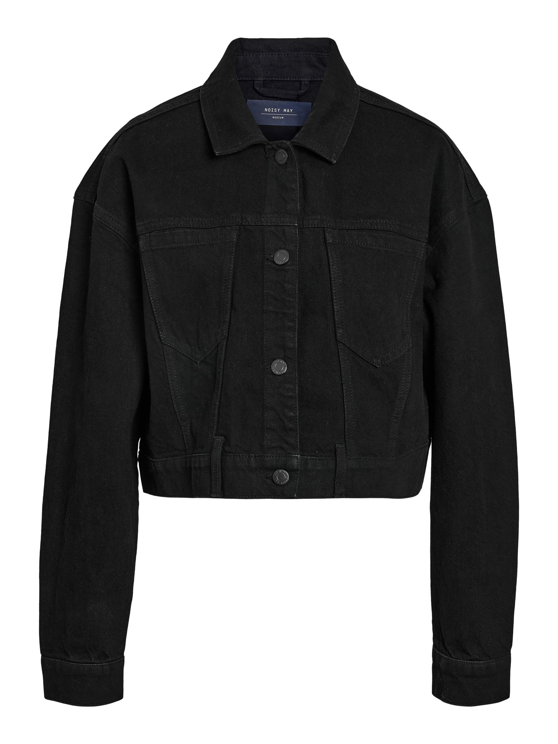 CROPPED DENIM JACKET | Black | NOISY MAY®